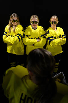 Linnea Andersson, Lina Ljungblom and Mira Hallin of Sweden