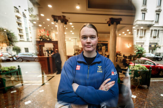 Sara Hjalmarsson poses for at portrait at a press meet with