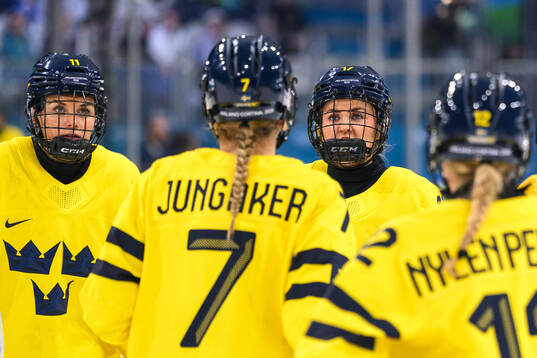 Josefin Bouveng and Sofie Lundin of Sweden in the women's