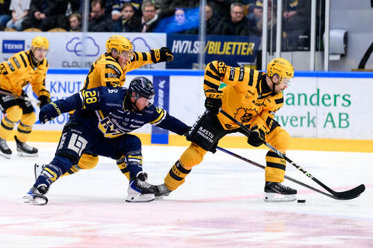 HV71s Justin Glenn Kloos och Skellefteås Arvid Lundberg