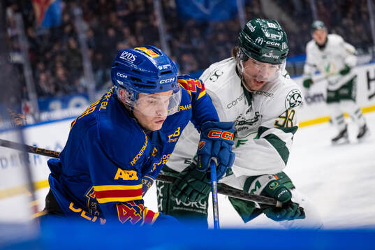 Djurgårdens Arvid Costmar och Färjestads Marian Studenic
