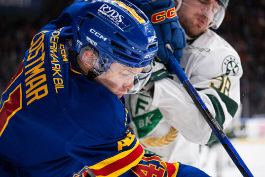 Djurgårdens Arvid Costmar och Färjestads Marian Studenic