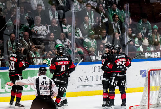 Malmö Redhawks spelare jublar