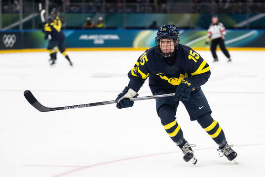 Lisa Johansson of Sweden in the women's ice hockey game