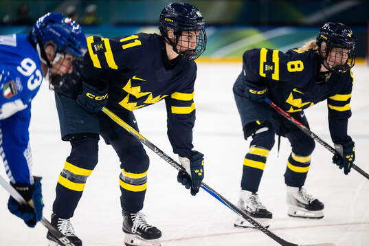 Josefin Bouveng of Sweden in the women's ice hockey game