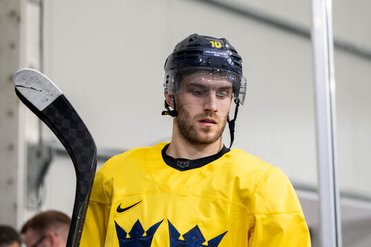 Alexander Wennberg of Sweden at an ice hockey practice
