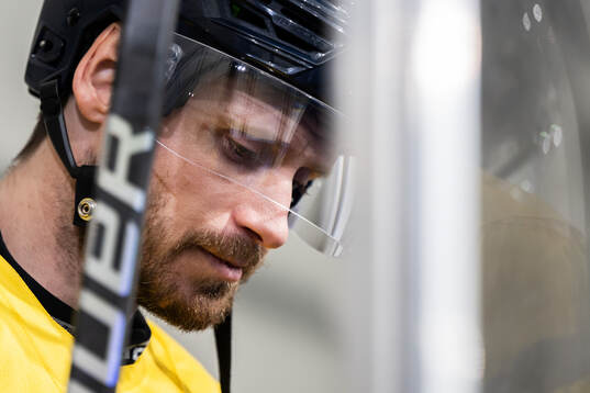 Oliver Ekman-Larsson of Sweden at an ice hockey practice