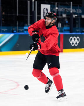 Connor McDavid of Canada at an ice hockey practice session