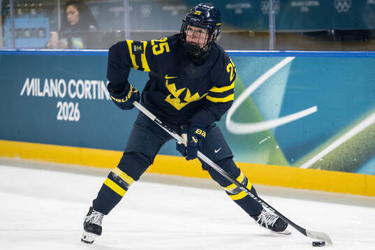 Lina Ljungblom of Sweden in the women's ice hockey game