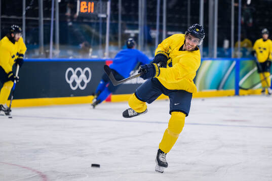 Alexander Wennberg of Sweden at an ice hockey practice