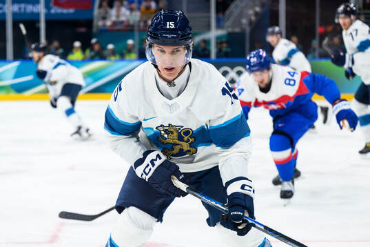 Anton Lundell of Finland in the men's ice hockey game