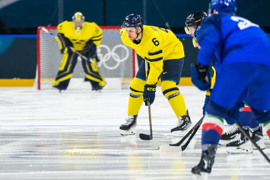 Philip Broberg of Sweden in the men's ice hockey game