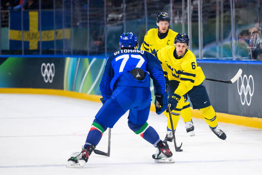 Philip Broberg of Sweden in the men's ice hockey game