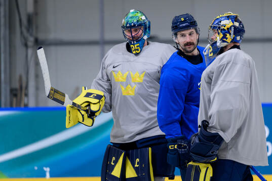 Goaltender Jacob Markström, Filip Forsberg and goaltender