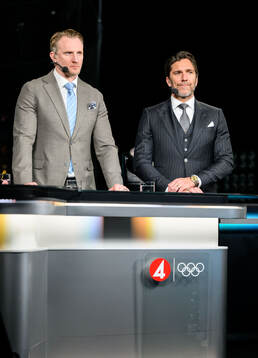 Staffan Kronwall and Henrik Lundqvist of Swedish