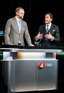 Staffan Kronwall and Henrik Lundqvist of Swedish