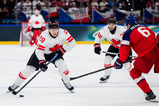 Nathan MacKinnon of Canada in the men's ice hockey game
