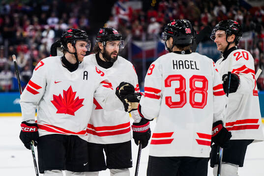 Connor McDavid, Drew Doughty, Brandon Hagel and Thomas