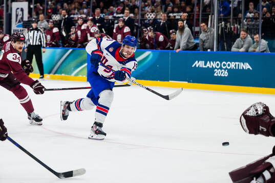 Matthew Tkachuk of USA in the men's ice hockey game between
