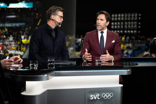 Jonas Andersson and Henrik Lundqvist in SVT’s studio