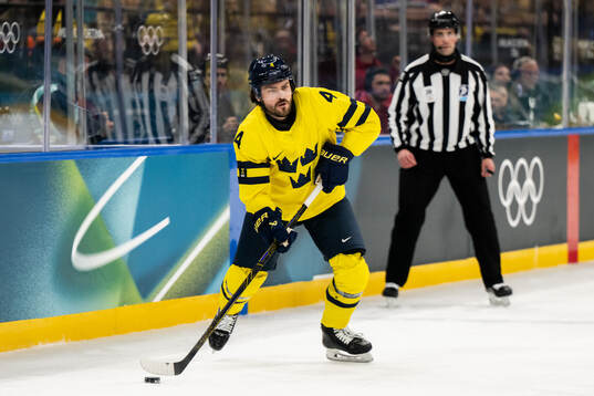 Rasmus Andersson of Sweden in the men's ice hockey game