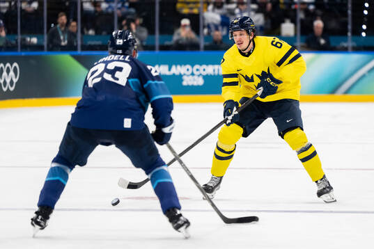 Rickard Rakell of Sweden in the men's ice hockey game