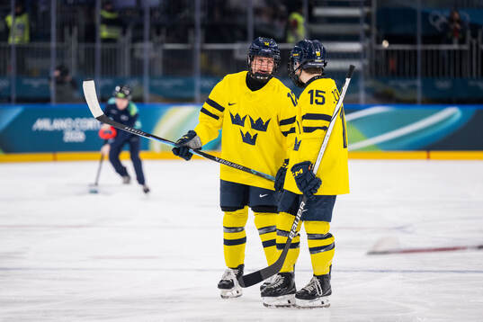 Maja Nylén Persson and Lisa Johansson of Sweden in the