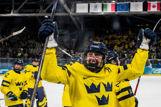 Hanna Olsson of Sweden celebrates