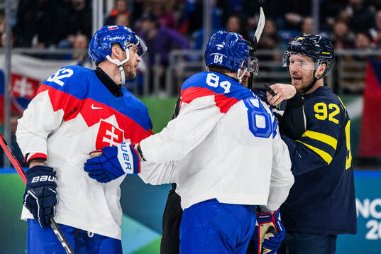 Martin Marincin and Pavol Regenda of Slovakia and Gabriel