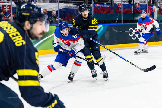 Patrik Koch of Slovakia and Elias Pettersson of Sweden in