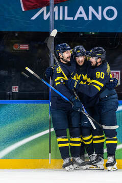 Filip Forsberg, Elias Pettersson and Marcus Johansson of