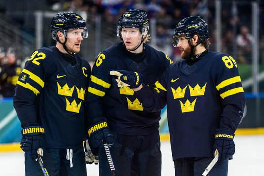 Gabriel Landeskog, Rasmus Dahlin and William Nylander of
