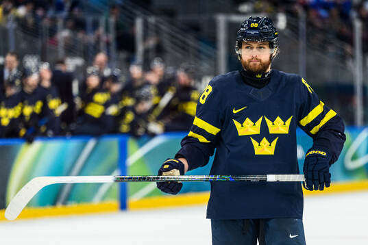 William Nylander of Sweden in the men's ice hockey game