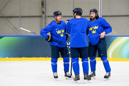 Gabriel Landeskog, Lucas Raymond and Mika Zibanejad of