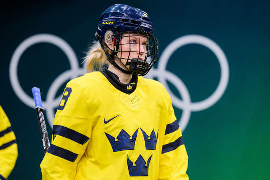 Hilda Svensson of Sweden in the women's ice hockey
