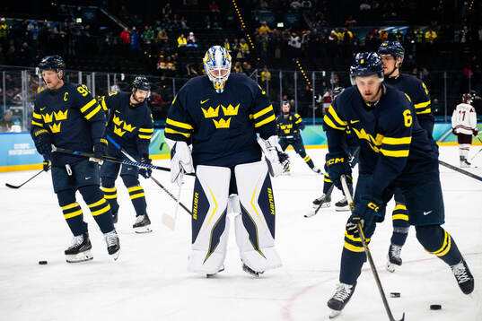 Goaltender Jesper Wallstedt of Sweden