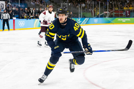 Elias Pettersson of Sweden in the men's ice hockey