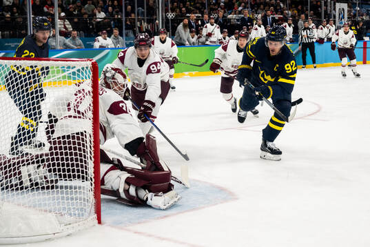 Gabriel Landeskog of Sweden in the men's ice hockey