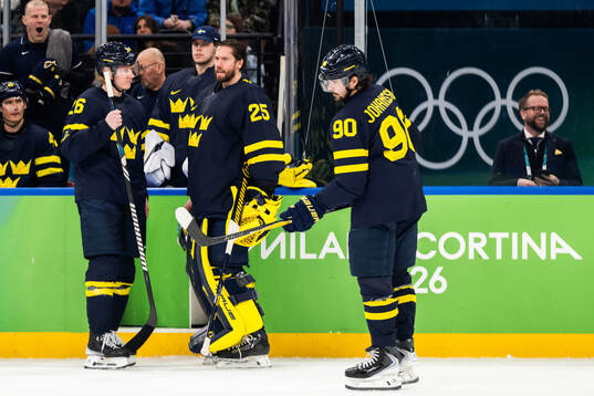 Rasmus Dahlin, goaltender Jacob Markström and Marcus