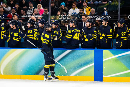 William Nylander of Sweden celebrates