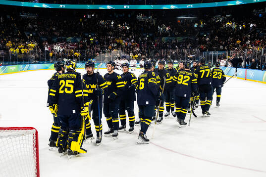 Goaltender Jacob Markström, Filip Forsberg and Joel