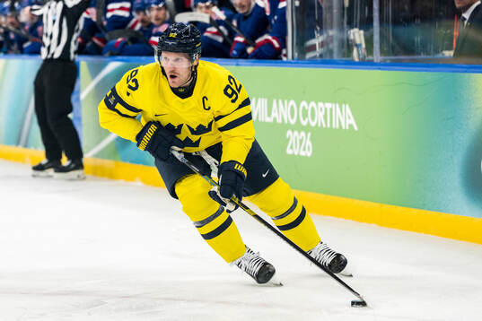 Gabriel Landeskog of Sweden in the men's ice hockey