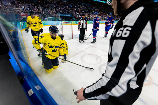 Joel Eriksson Ek of Sweden in the men's ice hockey