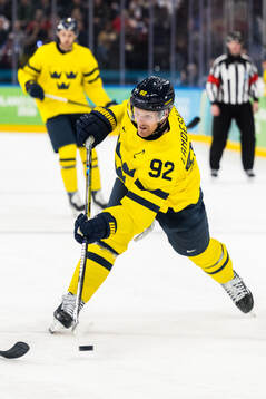 Gabriel Landeskog of Sweden in the men's ice hockey
