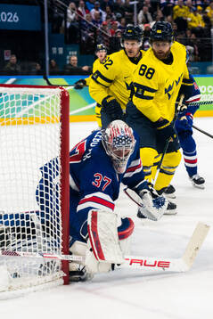 Gabriel Landeskog and William Nylander of Sweden as well as