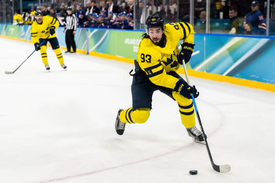 Mika Zibanejad of Sweden in the men's ice hockey