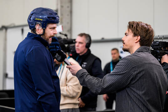 Head coach Ulf Lundberg of Sweden speaks to media