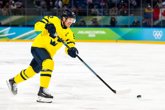 Gabriel Landeskog of Sweden in the men's ice hockey