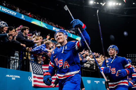 Matthew Tkachuk of USA celebrates