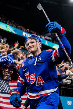 Matthew Tkachuk of USA celebrates